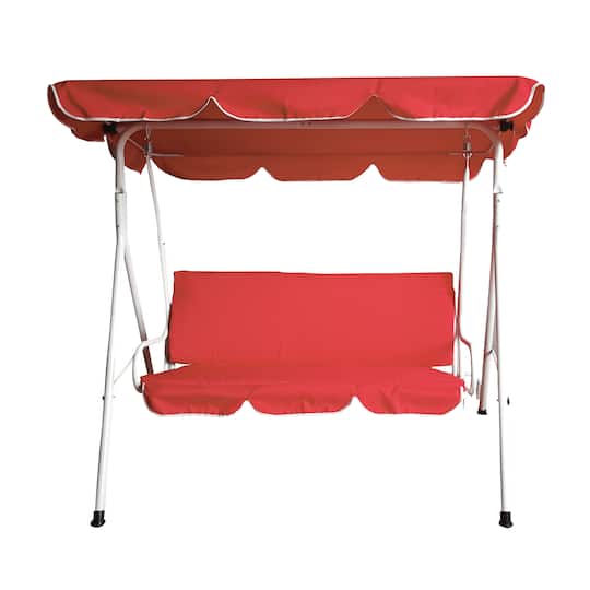 3-Seater Outdoor Patio Swing With Adjustable Canopy By Northlight in Red | 60" x 70" x 44" | Michaels®